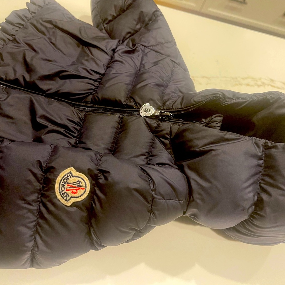 Moncler Girl's Odile Quilted Ruffle Jacket - 3-6 months
